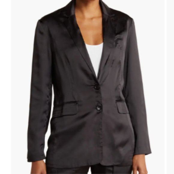 French Connection Satin Blazer **GLD Color buttons, Size 2US *host pick!* - Picture 1 of 6